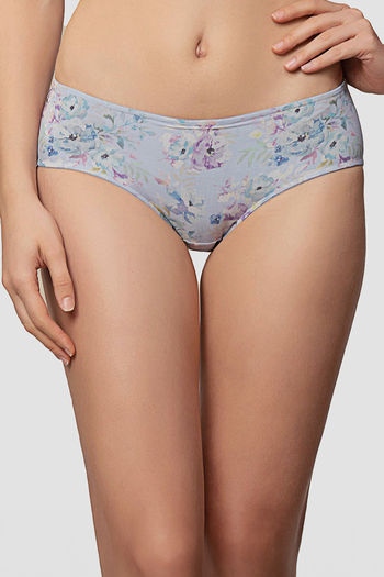 Buy Triumph High Rise Full Coverage Hipster Panty - Blue Light Combination
